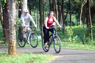 Cycling on the Village Road