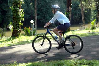 Cycling on the Village Road